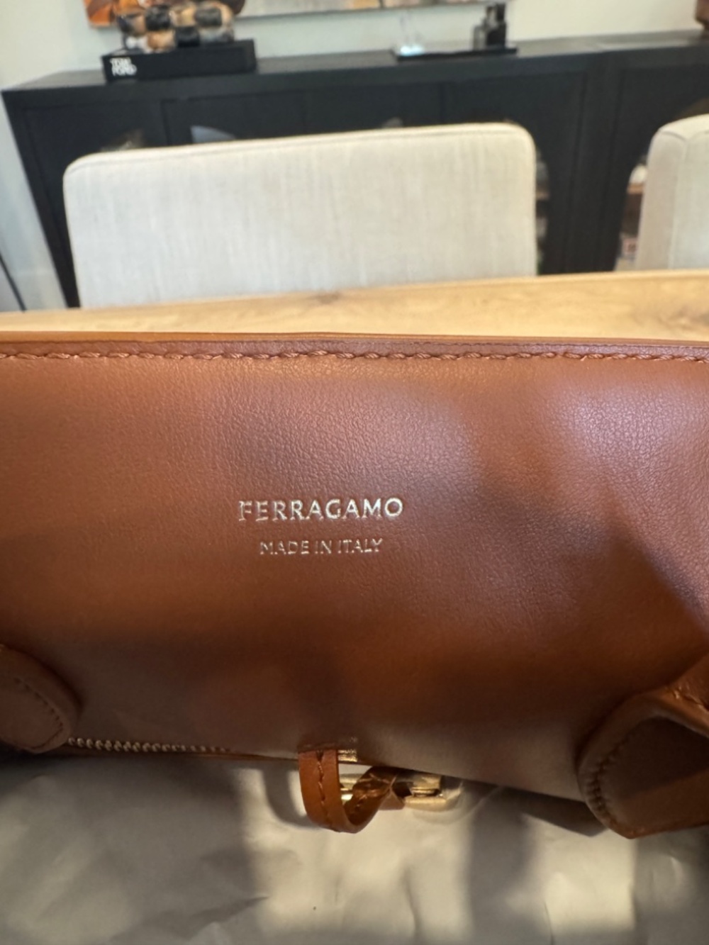 NEW Ferragamo Suede Corduroy Hug Bag - Medium - Picture 9 of 9